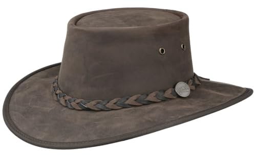 Barmah Squashy Twotone Leder Westernhut Rindslederhut Kuhleder (L (58-59 cm) - braun)