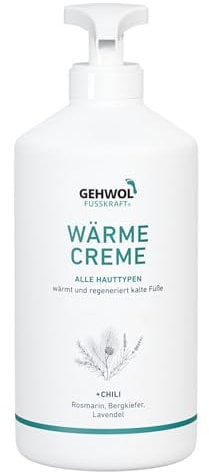 GEHWOL Fusskraft Rot, trockene Haut, Fußcreme, wärmend, 500 ml mit Spender