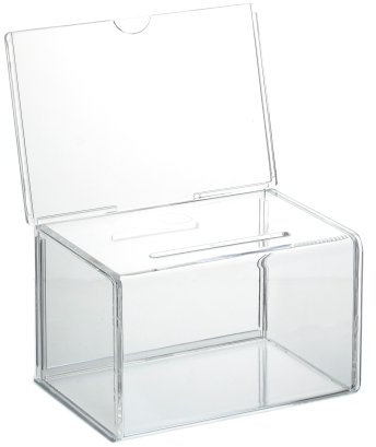 Losbox/Aktionsbox/Spendenbox mit Plakateinschub
