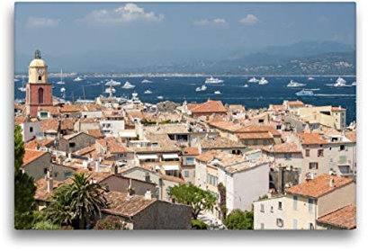 Premium Textil-Leinwand 45 x 30 cm Querformat Premium Textil-Leinwand 45 cm x 30 cm quer Saint-Tropez – Traumstadt an der Côte d’Azur | Wandbild, HD-Bild auf Keilrahmen, Wanddekoration, Kunstdruck von