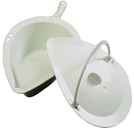 Patterson Medical Chair Clean - Orinal y tapa para silla de ducha con agujero para inodoro, color verde