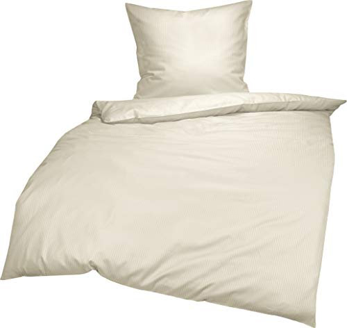 Lorena Mako-Satin Bettwäsche Venedig Natur 1 Bettbezug 200 x 220 cm + 2 Kissenbezüge 80 x 80 cm