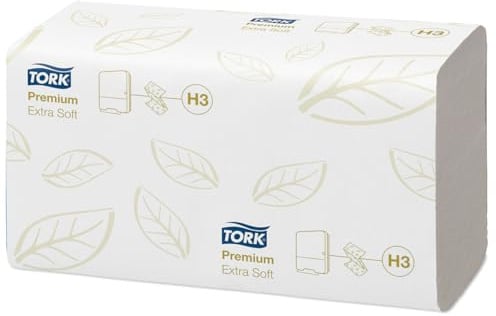 Tork 100278 Extra weiches Z-Falt-Handtuch, 2-lagig, Weiß, H3 Premium