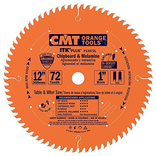 CMT P12072L 1 Bore ITK Plus Chipboard & Melamine, 12 x 72 Teeth
