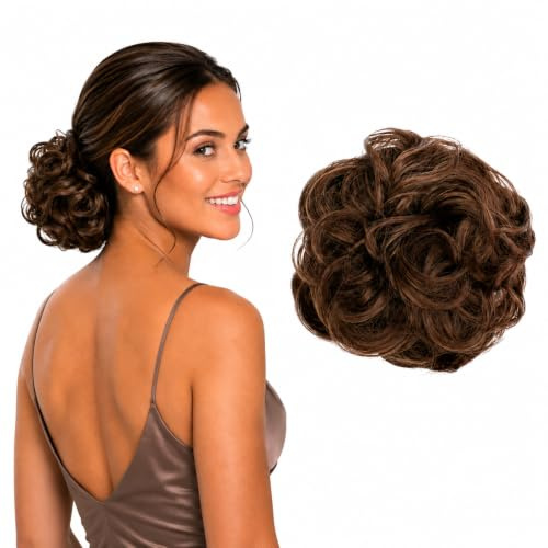 CAISHA Synthetic Scrunchie Donut Hair Piece Updo Light Brown G6E