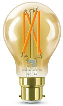 4lite Smart A60 B22 Amber Filament LED Bulb (7W) Dimmable 640Lm 2000-5000K Tuneable White, Wi-Fi/Bluetooth Controlled with Bayonet Fitting - 4l1/8045