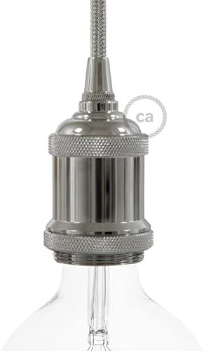 creative cables Kit Douille E27 en Aluminium Vintage - Chromé