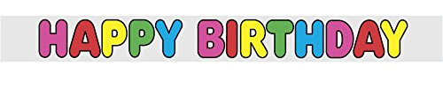 Multicolor Happy Birthday Foil Banner (3.6 meters) 1 Count - Vibrant & Eye-catching Party Decor, 12'