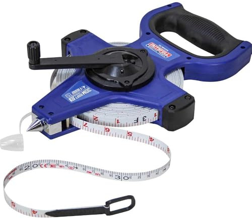 Faithfull Fast Rewind Open Long Tape Measure 30m/100ft Multi Colour