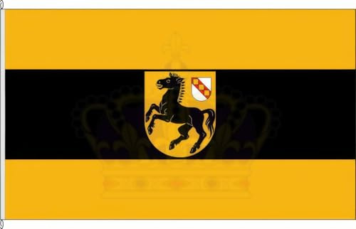 KÖNIGSBANNER Zertifizierte Flagge Fahne Wanne-Eickel - HER 120 x 300cm - Bannerflagge mit Holzquerstab und Met.Karabinerhaken aus deutscher Flaggen-Manufaktur