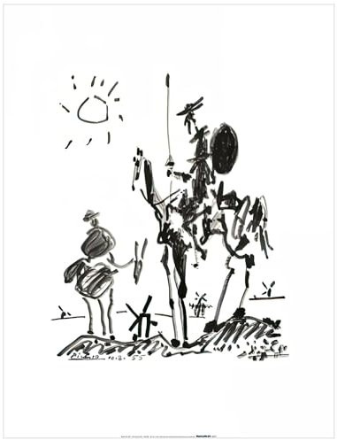 1art1 Pablo Picasso Póster Don Quijote, 1955 Póster Impresión Artística 80x60 cm