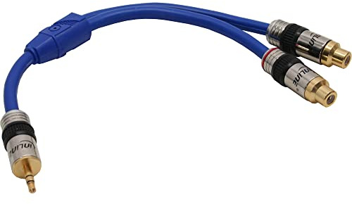 InLine 89941P Cinch/Klinke Kabel, PREMIUM, 2x Cinch Buchse an 3,5mm Klinke Stecker, 0,25m