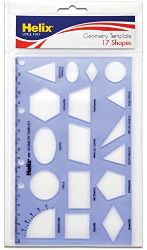 Helix Geometry Shape Template (08791) | Educational Tool - Enhances Precision - Ideal for Drafting and Design - Architectural Stencil - School Supplies