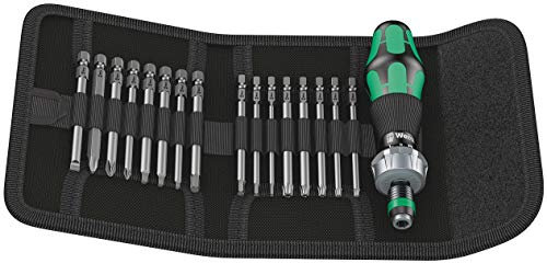 Wera 05051041001 Kraftform Kompakt 60 RA, Handhalter mit Bit-Sortiment, Imperial, 17-teilig, Stück, Farbe
