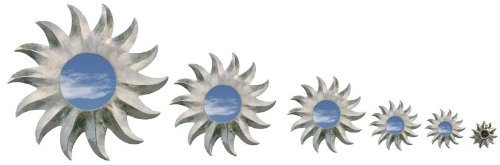 Kunsthandwerk Asien Deko-Spiegel Silber, 6 Größen, Wandschmuck, rund, Grösse:ca. 15 cm