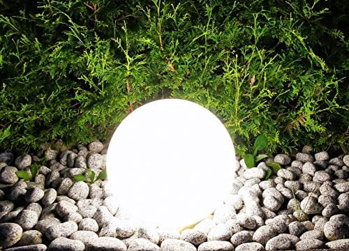 Trango 200 Garten Kugellampe IP44 Kugelleuchte 20cm Durchmesser *Garden* in Weiß mit ca. 5m Zuleitungskabel & 1x E27 Fassung Gartenleuchte Außenleuchte ohne Leuchtmittel