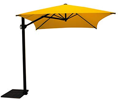 Maffei Art 137r Kronos Parasol deporté rectangulaire cm 300x200, Tissu PolyMa. Made in Italy. Couleur Jaune