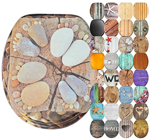 WC Sitz mit Absenkautomatik, viele schöne Holz WC Sitze zur Auswahl, hochwertige und stabile Qualität (Füße)