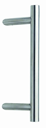 Alpertec Edelstahl Stoßgriffset schräg inklusive Sicherheitsrosette, Länge 400 mm, 37351020K5
