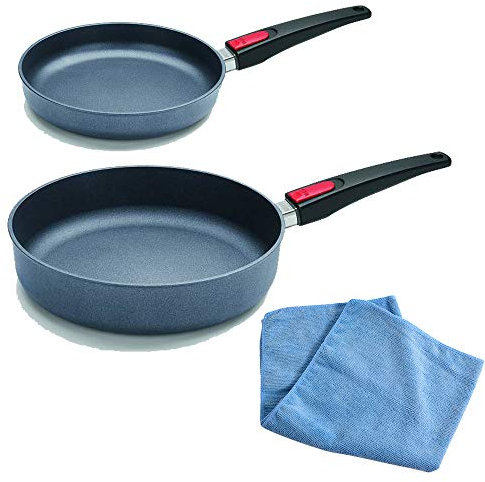 Woll Set de poêles 2 pièces Diamond Lite induction - 2 x Poêle (24 cm + 28 cm) - Poignée amovible résistant à 250 °C - Induction - Plat à Oeufs - Anti-adhésif