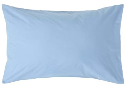 HOMESCAPES Light Blue Pure Egyptian Cotton Pillowcase Standard Size 200 TC 400 Thread Count Percale Equivalent Housewife Pillow Case