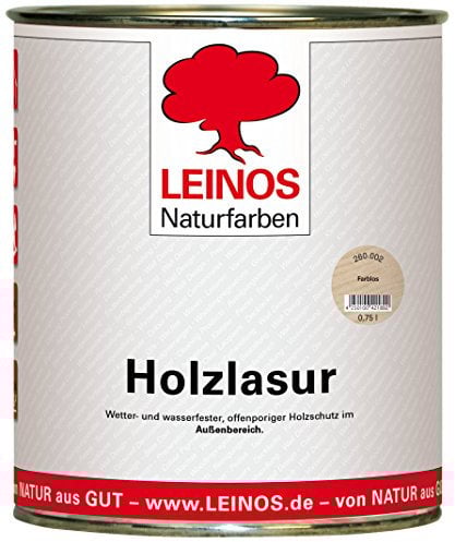 Wetterfeste Holzlasur für Außen 002 Farblos 0,75 Liter – offenporiger Holzschutz mit Filmschutz gegen Pilzbefall – für Fenster, Türen, Zäune & Pergolen – wasserabweisend, lasierend