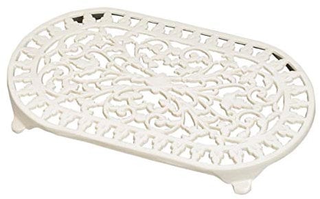 Victor Traditional Oval Trivet, Champagne, Cast Iron, 34.5x20.5x3 cm