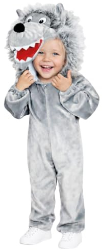 Ikumaal Wolf-Kostüm, F49 86-128, Baby Babies Klein-Kind Kinder-, Wolfs-Rudel Wölfe Tier-e Kostüm-e Fasching Karneval Karnevalskostüm-e Faschingskostüm-e