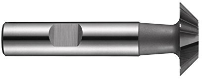 Dormer C83112.0X60 Serie C831 HSS-E invertierter Schwalbenschwanzschlitzschneider/Fräser, helle Oberfläche mit 45/60 Grad Winkel, Weldon-Schaft, 12,0 mm Schnittdurchmesser, 12,0 mm x 60 mm Größe