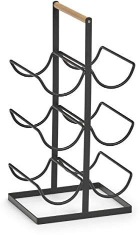 Weinregal aus Metall, 6 Speichen, 46 cm, schwarz, Zeller - Zeller