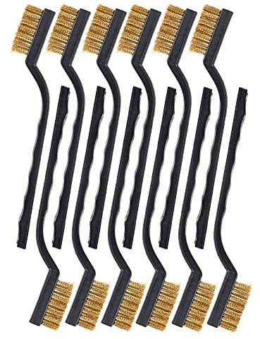 SUJAYU Brass Wire Brush Rust Remover, Small Wire Brush for Cleaning, Paint Stripper for Metal, Wood, Rustoleum Fabric Spray Paint (Brass, 12.00)