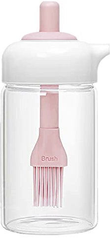 GLLBTPT Olive Oil Dispenser Bottle with Silicone Oil Brush Wide Opening Oil Bottle,230ml Oil Container For Cooking,Baking,BBQ,Marinating