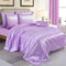 ZIMEL HOMES Six Pieces Satin Bedding Sets Duvet Cover, Fitted Sheet, 4 Pillow cases | Double, King and Super King Complete Silky Bedding Set (Lilac, Double)