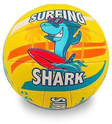 Mondo Toys - Spielball Volleyball SURFING SHARK - Größe 5 Indoor, Outdoor, Beach, PVC Sponge Soft Touch - 23033