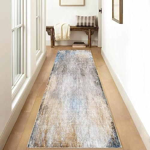 Korridor Teppich- Geometrische Flur Läufer Teppich 50x340cm Teppichläufer Waschbar Modern Küche Schlafzimmer Wohnzimmer Läufer Teppich Breite 40Cm-140Cm,Modern abstrakt Kücheläufer rutschfest