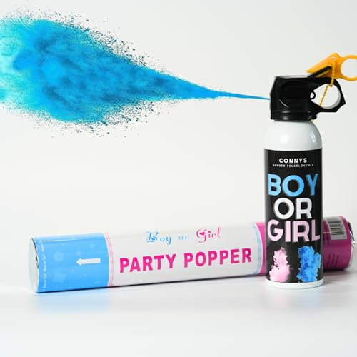 Bundle Gender Reveal Feuerlöscher + Gratis Konfetti Kanone | Geschlechtsenthüllung (Blau)