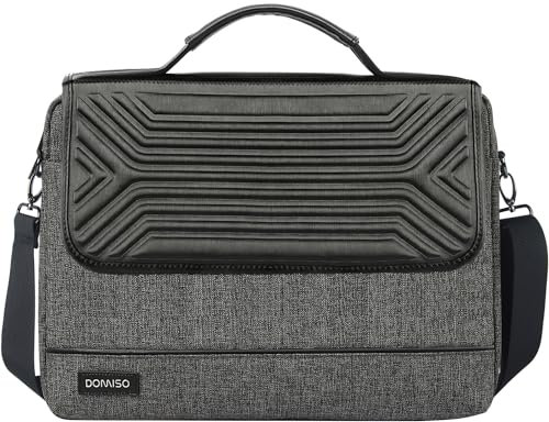 DOMISO 17,3 Pollici Borsa PC Portatile Impermeabile Laptop Ventiquattrore Custodia Sleeve Borsa Messenger per HP Pavilion 17 Envy 17/ Dell Inspiron 17 / MSI/IdeaPad 320 321, Nero 1