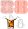 Eiswürfelform Silikon Pinguin Eiswürfelform mit Deckel und Wasserinjektionstrichter 3D Lustige Pinguin Form Eiswürfelformen für Cocktail, Whisky