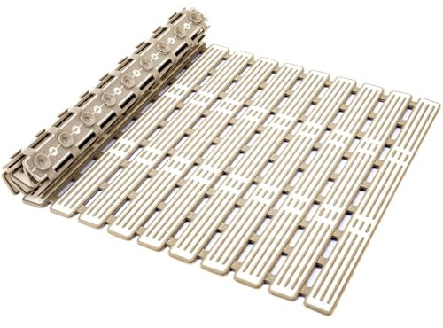 GUYUWE Tapis de Douche Antidérapant 68x40cm, Caillebotis Douche Salle de Bain Tapis Baignoire Antidérapant Accroche Fiable avec 162 Ventouses Tapis de Bain (68 x 40 cm Kaki)