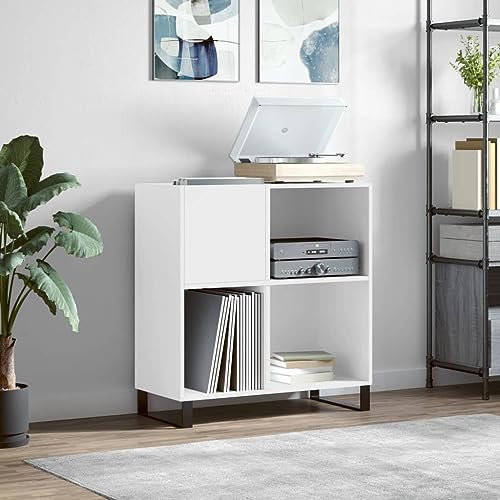 ShGaxin Mueble para Discos Madera contrachapada Blanco 84,5x38x89 cm, Estanteria CD, Mueble Tocadiscos, Mueble para Discos, Mueble para Vinilos, Mueble para Tocadiscos - 831780