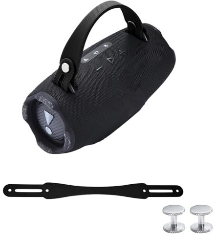 NUHFUFA Dragonne en silicone pour haut-parleur Bluetooth sans fil JBL Xtreme 4/3/2, sangle de transport portable avec vis en aluminium, antidérapante et douce pour la peau (noir)