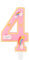 Rainbow Number Birthday Candles, Pink Number 4 Candles, Cartoon Theme Birthday Candles, Girls Boys 4th Birthday Decorations, Rainbow Cake Candles Cake Toppers for Boys Girls Birthday Party Decorations