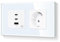 LIAONFOY Schuko Einzelsteckdose mit Super Fast Charging Drei Ports Wandsteckdose Typ c und USB Kombination Ladeanschlüsse Glasrahmen Weiß 157mm 100-240V (Neutrale Linie erforderlich)