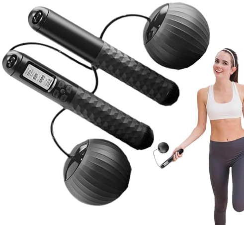 Smart Jump Rope, Smart Weighted Jump Rope, Weighted Speed Skipping Rope with Digital Counter | Professional Indoor Jumping Rope for Double Unders, Exercise, and BoXing
