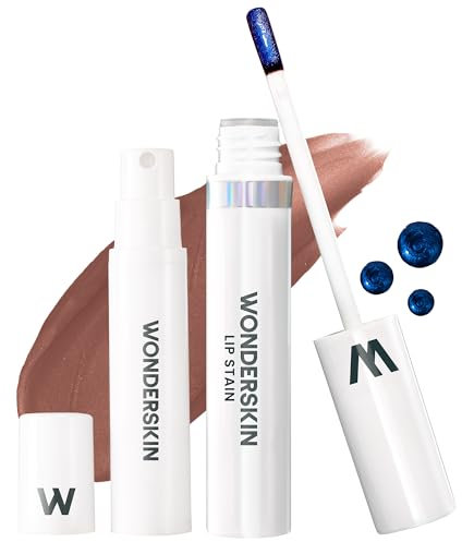 Wonderskin Wonder Blading Lip Stain Peel Off and Reveal Kit - Long Lasting, Waterproof Brown Lip Tint, Transfer Proof Natural Makeup Stain Kit (Hush)