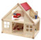 Milageto Kids Wooden Dollhouse Toy Miniature House 2 Storey with Furniture Early Education Playhouse for 3 Years and up