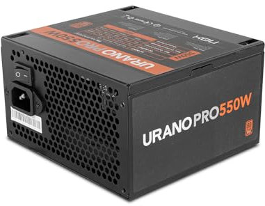 NOX Xtreme URANO Pro 550 W 80 Plus Bronze – Fuente de Alimentación ATX con Ventilador Silencioso 120 mm PWM, Protección Integral (OVP, UVP, OPP, SCP, OTP), PFC Activo, Cables Planos Extra Largos