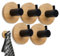 BYSER Ganchos Adhesivos para Pared – Pack de 5 Colgadores Adhesivos Resistentes para Cocina Baño – Colgador Toalla Baño Sin Taladro - Diseño Madera y Negro Moderno Acero inoxidable