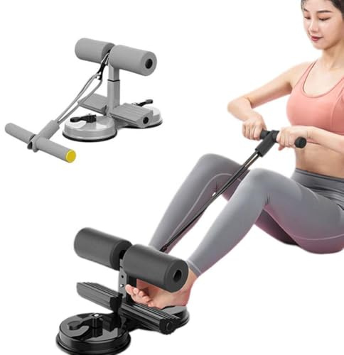 Bauchmuskeltraining-Hilfsgerät, multifunktional, verstellbarer Bauchmuskeltrainer mit doppelten Saugnäpfen, verstellbarer Bauchmuskeltrainer mit Saugnapf und Widerstandsband, drei Stufen der