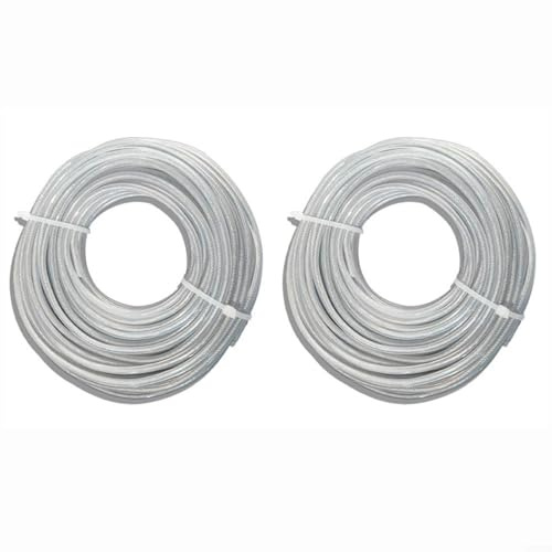 Stahl-Trimmerschnur, Mäher, Schneideseil, 2 Stück, 15 Meter, geeignet für mehrere Rasenmäher-Modelle, 2, 4 mm, 2, 7 mm, 3, 3 mm, 3, 5 mm, für verbesserte Trimmeffizienz (2,7 mm)